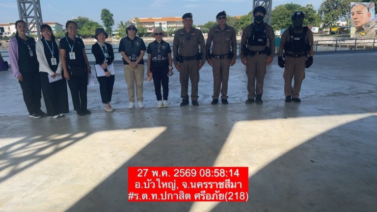 สภ.บัวใหญ่ 27 พฤษภาคม 2569 เวลา 09.00 น.บญ.20-สายตรวจรถยนต์-สายตรวจเขต2ว.4ร่วมศูนย์อนามัยที่9 นครราชสีมา -ตรวจประเมินทางเท้าตั้งแต่หน้าโรงเรียนเทศบาล2ถึงตู้ยามหอนาฬิกา